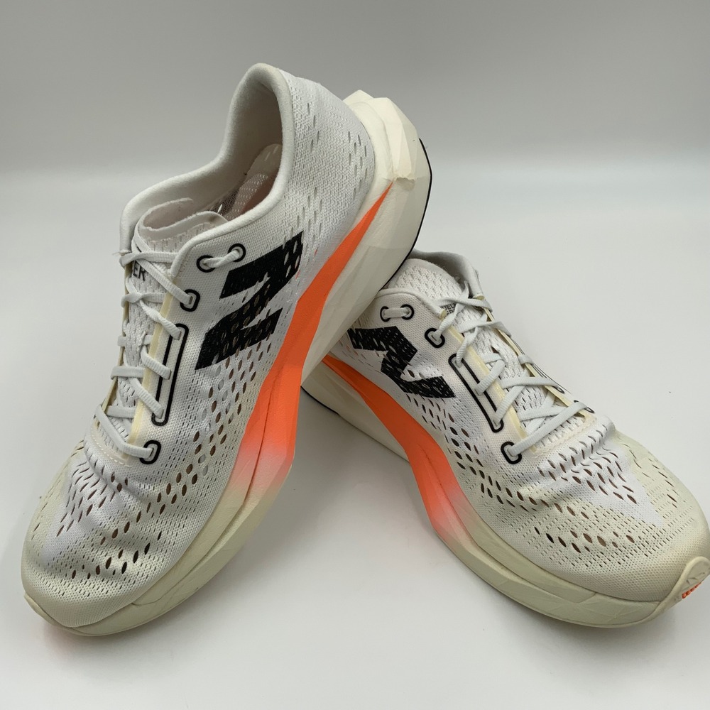 New Balance FuelCell SuperComp Pacer Mens White Orange Running Shoes MFCPCW1